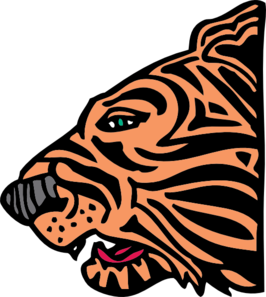 Tiger Head Side View Clip Art